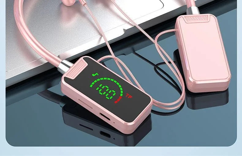 Bluetooth 5.4 Neckband Earphones with 24-Hour Playtime – HiFi Sound and LED Display