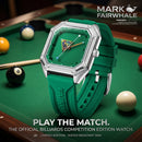 men quartz watch, green men watch, square case watch, luminous wristwatch, billiards dial watch, rubber strap watch, men sports watch, casual men watch, fashion wristwatch, quartz wristwatch, stylish men accessories, green wristwatch, modern men watch, gift for men, waterproof style watch
