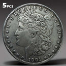5 Pcs 1901 P Morgan  Dollar Coins