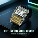 transparent watch men, calculator watch, digital calculator watch, LED men's watch, multifunction digital watch, luminous LED watch, transparent case watch, futuristic men's watch, computer style watch, digital wristwatch, men's electronic watch, fashion digital watch, modern men's wristwatch, unique digital watch, tech style watch