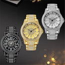 Luxury Diamond Gold Watch - Iced Out Watch - Quartz Wristwatches Date Clock Relogio Masculino Watch, Cartice Watch