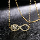 Infinity Zircon Blue Eye Necklace For Women Charm Religious De-vil Eye Pendant Jewelry Birthday - Diamond Necklace  Infinity