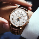 men’s luxury watch, leather strap quartz, business casual watch, elegant men’s wristwatch, relogio masculino luxo, quartz movement timepiece, formal men’s clock, daily wear men’s watch, brown leather wristwatch, stylish business watch, premium quartz men’s, men fashion wristwatch, quartz precision watch, timeless men’s leather, modern gentleman watch