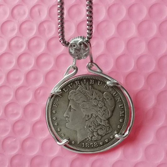 morgan silver dollar necklace, sand dollar necklace, dollar chain, gold dollar for chain, long chain with dollar, chain dollar gold, dollar for long chain, gold dalar chain, gold long chain with dollar, long chain with dollar in gold, morgan dollar necklace, dollar necklace, 