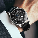 men’s luxury watch, leather strap quartz, business casual watch, elegant men’s wristwatch, relogio masculino luxo, quartz movement timepiece, formal men’s clock, daily wear men’s watch, brown leather wristwatch, stylish business watch, premium quartz men’s, men fashion wristwatch, quartz precision watch, timeless men’s leather, modern gentleman watch