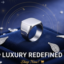 alphabet ring, signet ring men, stainless steel ring, father’s day gift, personalized ring,