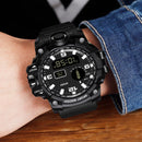 men’s sports watch, waterproof watch, electronic wristwatch, large dial watch, multifunctional watch, luminous watch, digital sports watch, outdoor men watch, casual men’s wristwatch, quartz movement watch, reloj hombre deportivo, shock resistant watch, fitness wristwatch, men waterproof digital, stylish men’s sport watch,