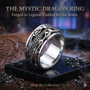Original Thai Silver Dragon Ring – Rotatable Retro Luxury Business Style Jewelry for Men