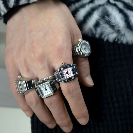 Vintage Finger Watch, Punk Style Watch Ring, Mini Elastic Strap Watch, Alloy Finger Clock, Retro Ring Watch, Men Women Watch Ring, Gothic Style Jewelry, Adjustable Watch Ring, Steampunk Finger Watch, Quartz Clock Ring, Fashion Punk Jewelry, Unisex Watch Ring, Retro Quartz Watch, Vintage Jewelry Gift, Cool Finger Timepiece, Unique Watch Jewelry, Mini Clock Ring, Classic Alloy Watch, Trend Watch Ring, Stylish Punk Accessory,