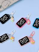 2PCS LED Keychain Pocket Watch Digital Display – Mini Hanging Watch for Keys Backpack Gift