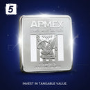 5 Pcs 31g 1 Ounce Apmex Silver Bars Plate – Square Bullion Collectible Coins Gift Set