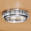 Vintage 925 Silver Rotatable Ring - Ethnic Six-Character Mantra