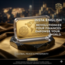 QFS Gold Plated Bar Collectible Souvenir – FreeDom Mark Bullion Ingot Gift with Protective Case