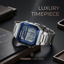 FOXBOX watch, men's digital watch, LED wristwatch, square digital watch, luminous watch, men's calendar watch, sporty wristwatch, waterproof men's watch, fashion digital watch, modern men's watch, electronic wristwatch, casual watch, LED display watch, men's accessories, trendy wristwatch