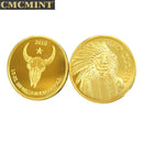 B58 Brass Plated With  Buffalo Bar 1/2 Oz Art