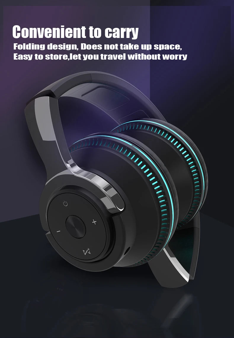 Bluetooth Headphones Head-mounted Noise Reduction Wireless Headset for Phones PC Gaming Headsets