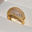 18k Color Gold Rings Luxury Full Diamond Fine Jewelry Wedding Anniversary Party