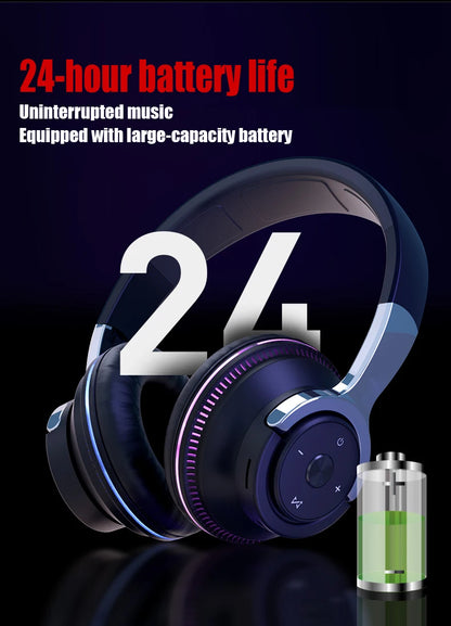 Bluetooth Headphones Head-mounted Noise Reduction Wireless Headset for Phones PC Gaming Headsets