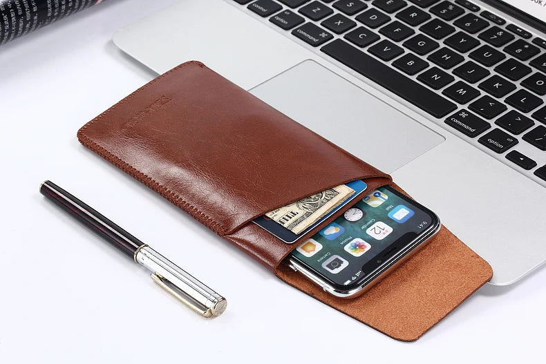 Super Slim Sleeve Pouch Cover – Microfiber Stitch Phone Bag Case