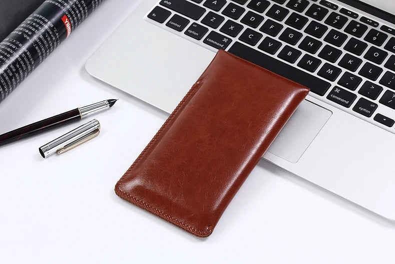 Super Slim Sleeve Pouch Cover – Microfiber Stitch Phone Bag Case