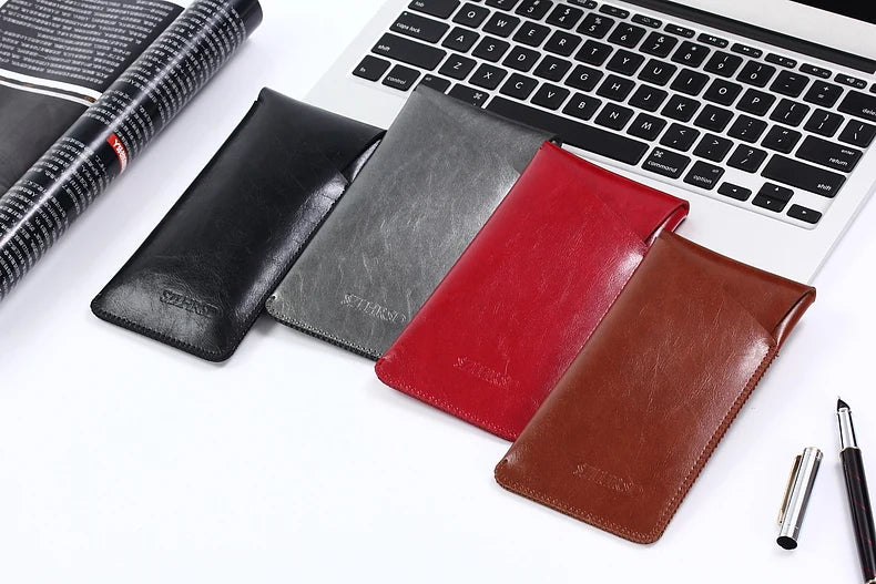 Super Slim Sleeve Pouch Cover – Microfiber Stitch Phone Bag Case