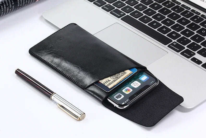Super Slim Sleeve Pouch Cover – Microfiber Stitch Phone Bag Case