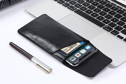 Super Slim Sleeve Pouch Cover – Microfiber Stitch Phone Bag Case