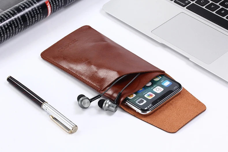 Super Slim Sleeve Pouch Cover – Microfiber Stitch Phone Bag Case