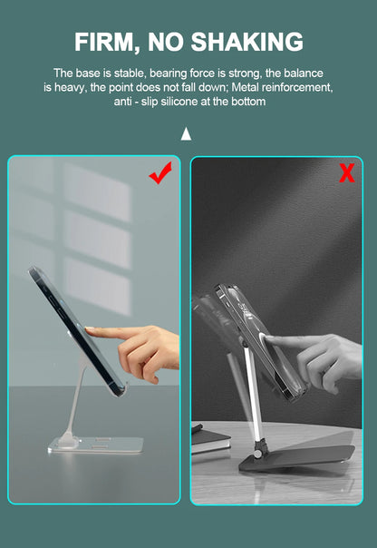 All Aluminum Alloy Foldable Desk Phone & Tablet Holder – Adjustable Stand for Desktop Use