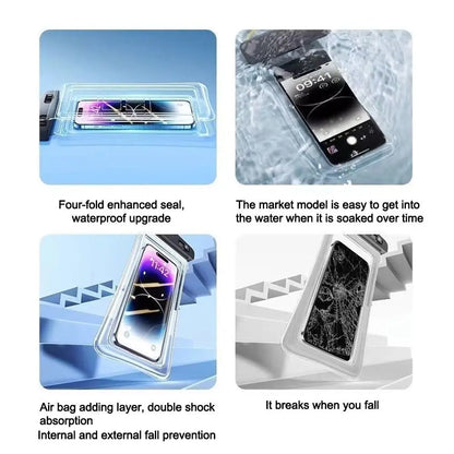 Transparent Waterproof Phone Case – Touchscreen Cover with Lanyard for Phones Under 7 Inches