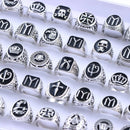 10Pcs/Lot Fashion Punk Vintage Geometry Metal Rings For Men Women Retro Gothic Finger