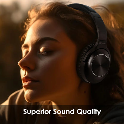 Wireless Active Noise Cancelling Headphones, Over Ear Bluetooth 5.3 Headset, 65 Hours Playback, Deep Bass, Built-in Mic
