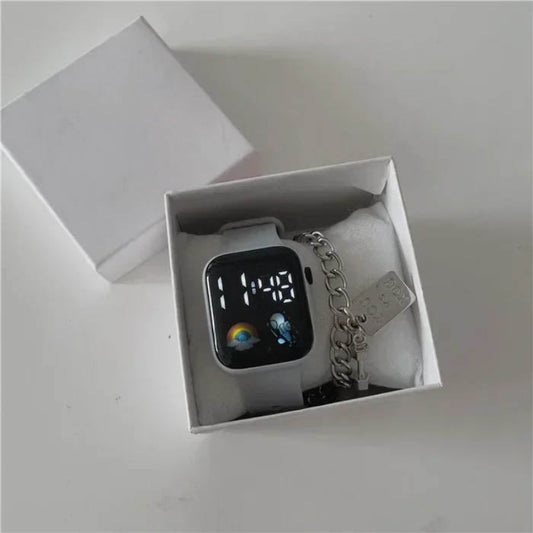 women’s digital watch, pink LED watch, fashion sports watch, silicone strap watch, electronic wristwatch, casual women watch, montre femme, reloj para mujer,