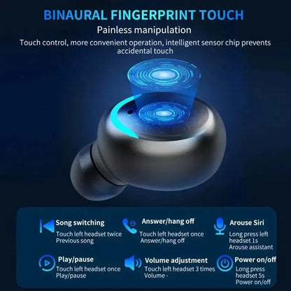 F9 Wireless Bluetooth Earbuds TWS Waterproof Headphones with Digital Display, Large Capacity Charging Case