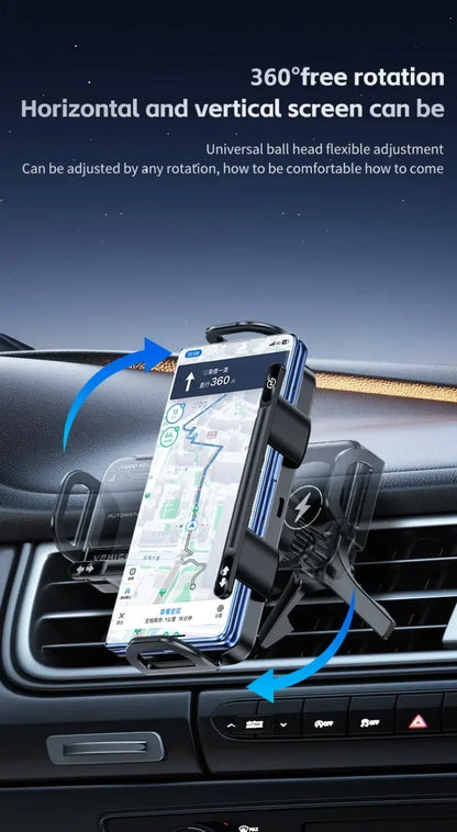 Car Wireless Charger Stand For Galaxy Z Fold 6/5/4 & iPhone 16/15/14 Pro