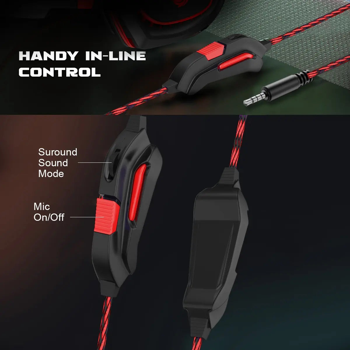 Wired Gaming Headset with Mic: Noise-Isolating Over-Ear Headphones for PC, PS4, PS5, Xbox