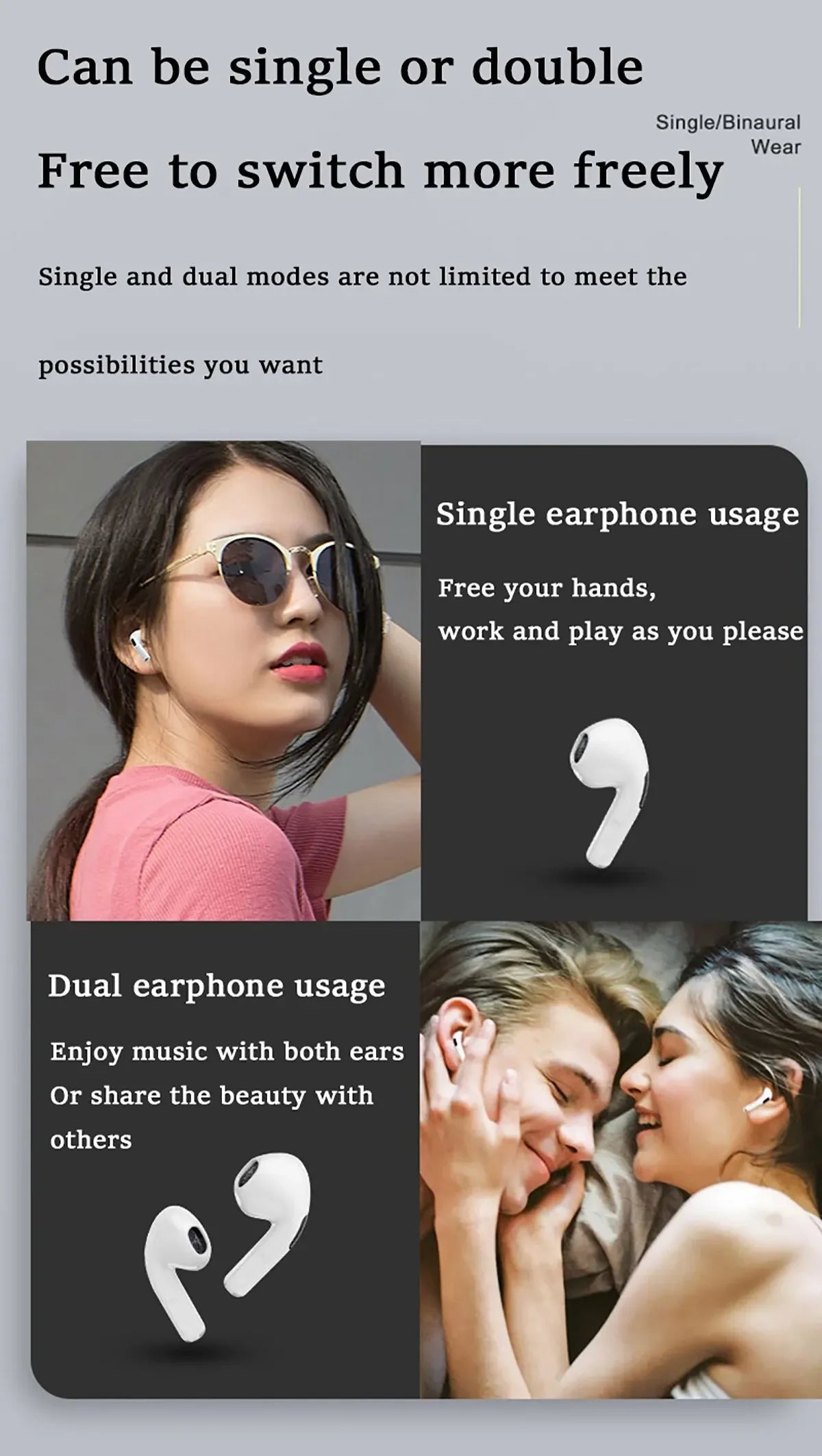 TWS Pro6 Earphone Bluetooth Headphones with Mic 9D Earbuds Wireless Bluetooth