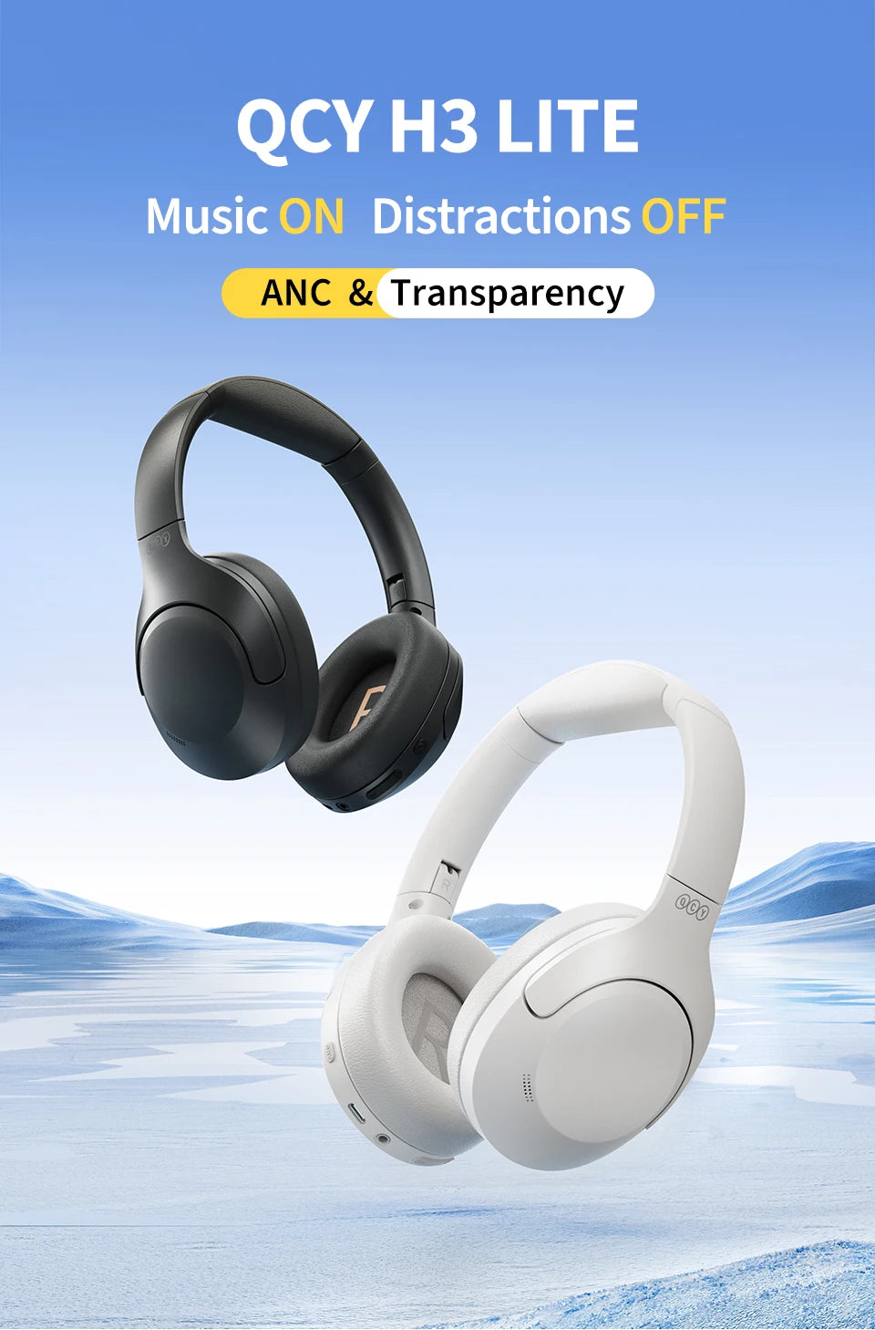 Wireless Bluetooth 5.3 Headphones: Active Noise Cancelling Over-Ear HiFi Sound