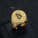 Halloween Ring - Chunky Bitcoin Gold Ring, Cool Statement Jewelry