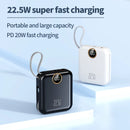 10000mAh Cute and compact portable power bank, 22.5W super fast charging, built-in cable, suitable for Phone