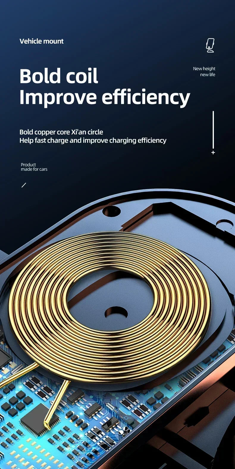 Car Wireless Charger Mount & Phone Holder For iPhone 15/14/13/12 & Samsung