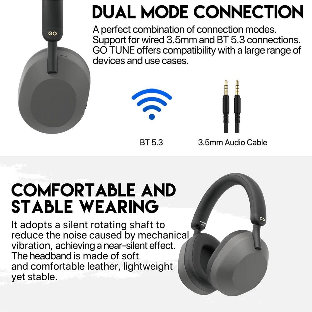 WH-06 Wireless Headphones Bluetooth 5.3, Wired/Wireless, 40MM Driver, 20hr Playback for PC