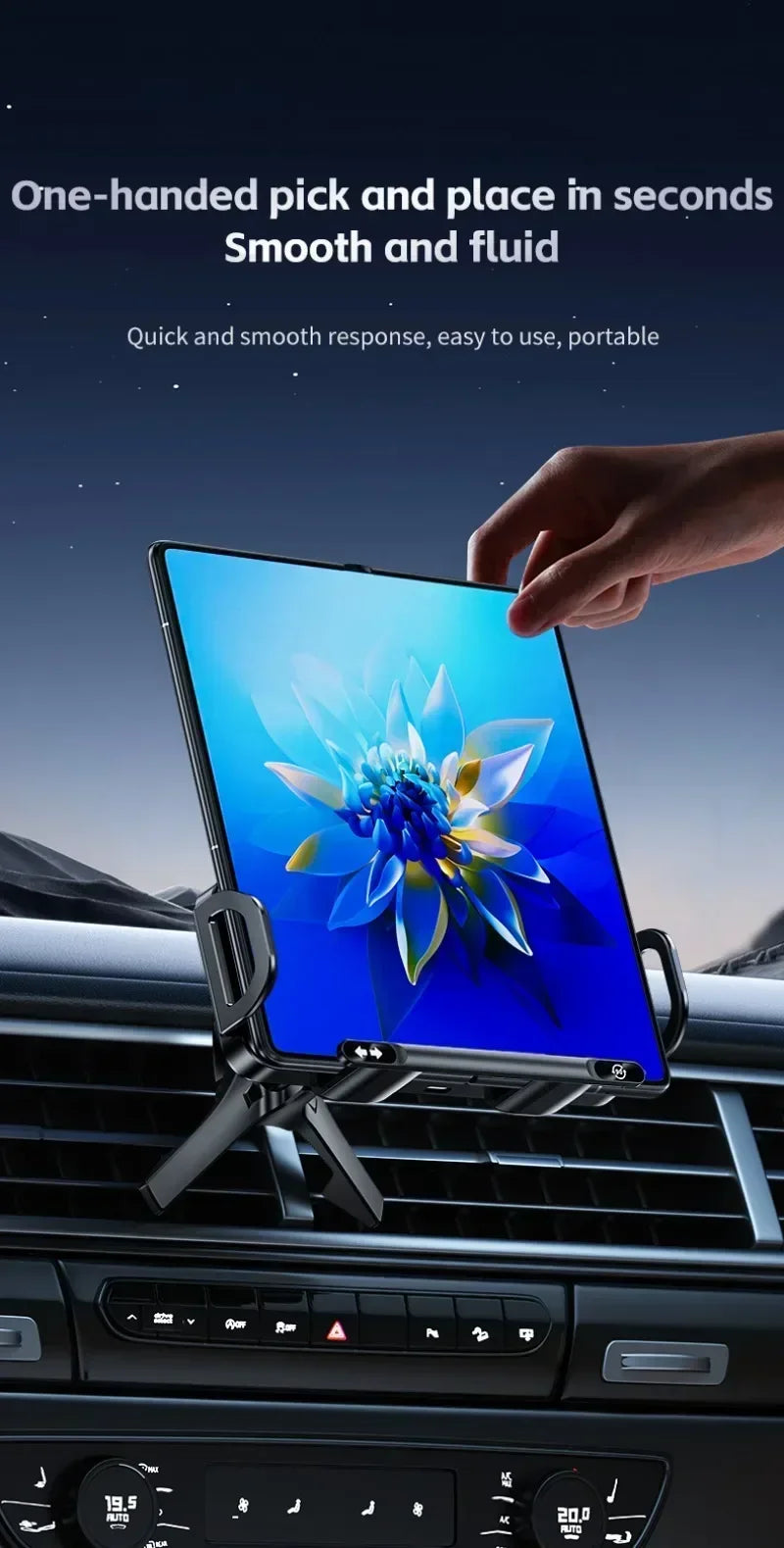 Car Wireless Charger Stand For Galaxy Z Fold 6/5/4 & iPhone 16/15/14 Pro