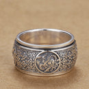 Powerful Ring - Beasts Silver Ring - Domineering Retro Carving Flower Ring