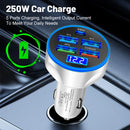 20W Car Charger 5 Ports Car Phone Charger PD QC3.0 Super Charger 5V 3.1A Fast Charging for iPhone Samsung for Huawei Xiaomi