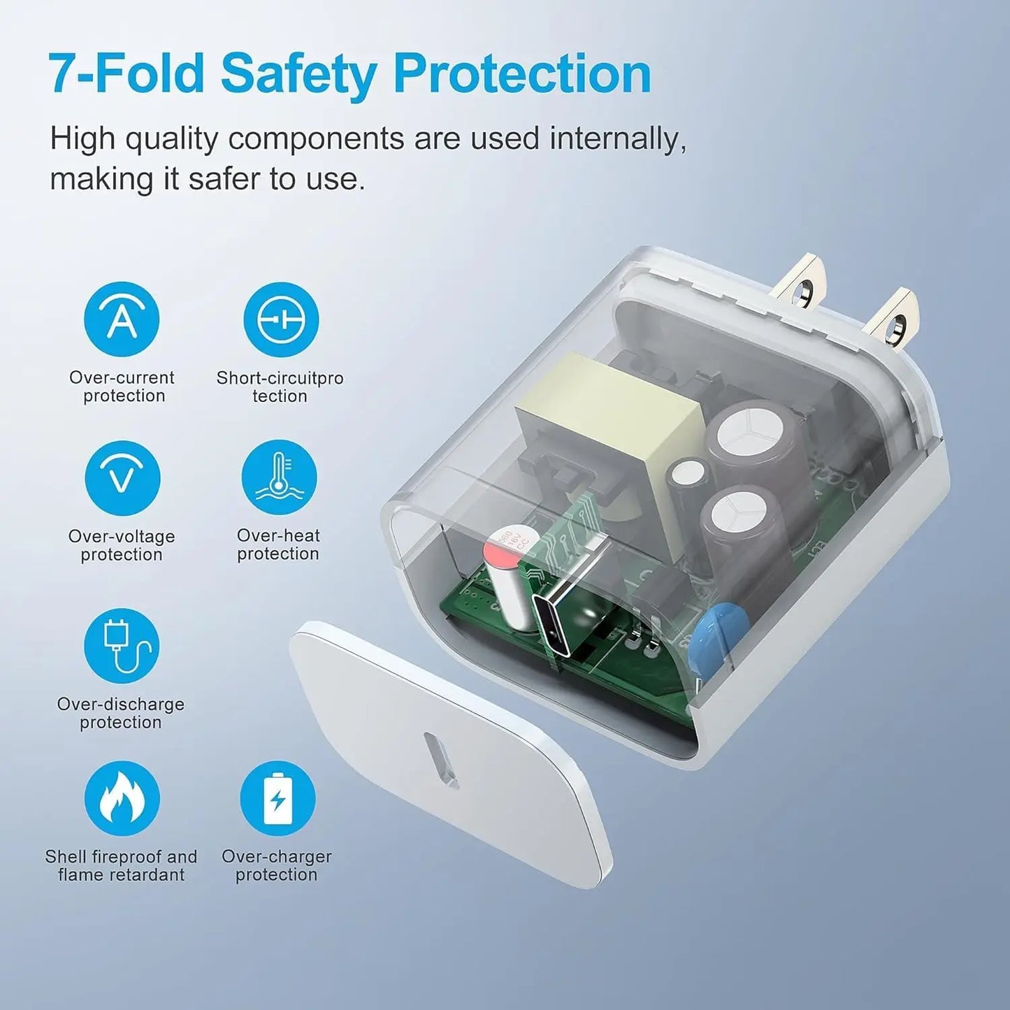 Phone Fast Charger 3 - 3Pack 20W USB C Wall Charger with 6FT Fast Charging Cable Compatible with Phone 14/13/12/11/Pro/Pro