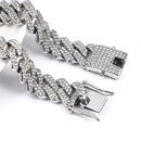 15mm Hip Hop Cuban Chain for Men – Shiny Rhinestone Iced Out Necklace