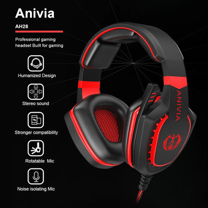 Wired Gaming Headset with Mic: Noise-Isolating Over-Ear Headphones for PC, PS4, PS5, Xbox