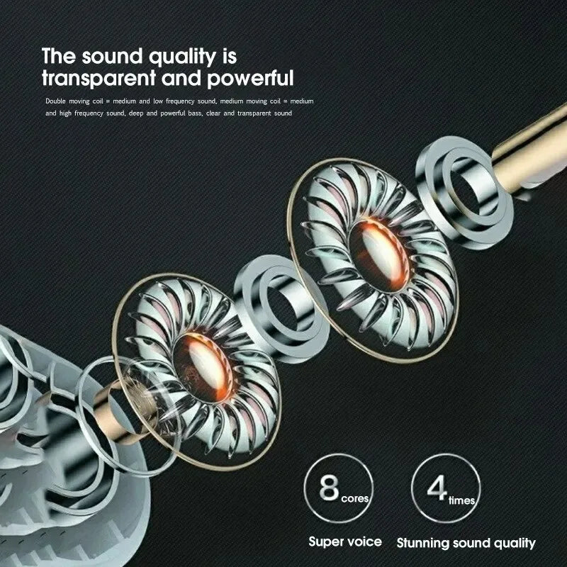 Pro4 TWS Bluetooth Earphones 9D Stereo Wireless Headphones InEar HiFi Earbuds HandsFree Headset With Microphone