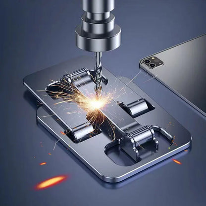 All Aluminum Alloy Foldable Desk Phone & Tablet Holder – Adjustable Stand for Desktop Use